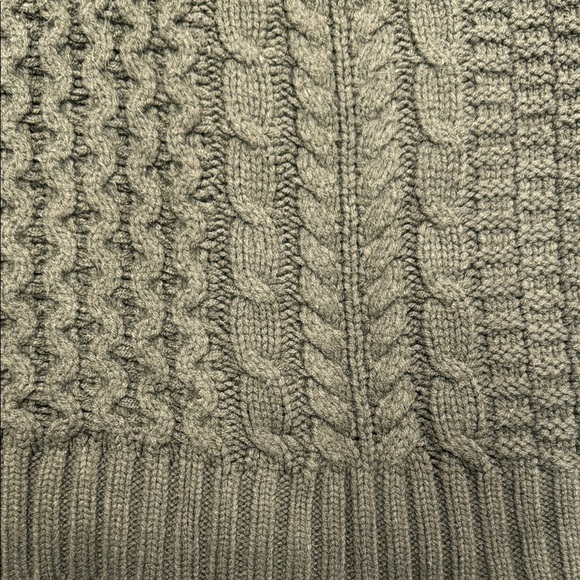 Olive Green Cable Knit Sweater - Picture 3 of 3